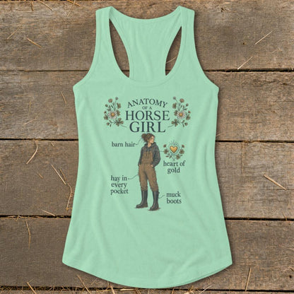 Anatomy of a Horse Girl Racerback Tank