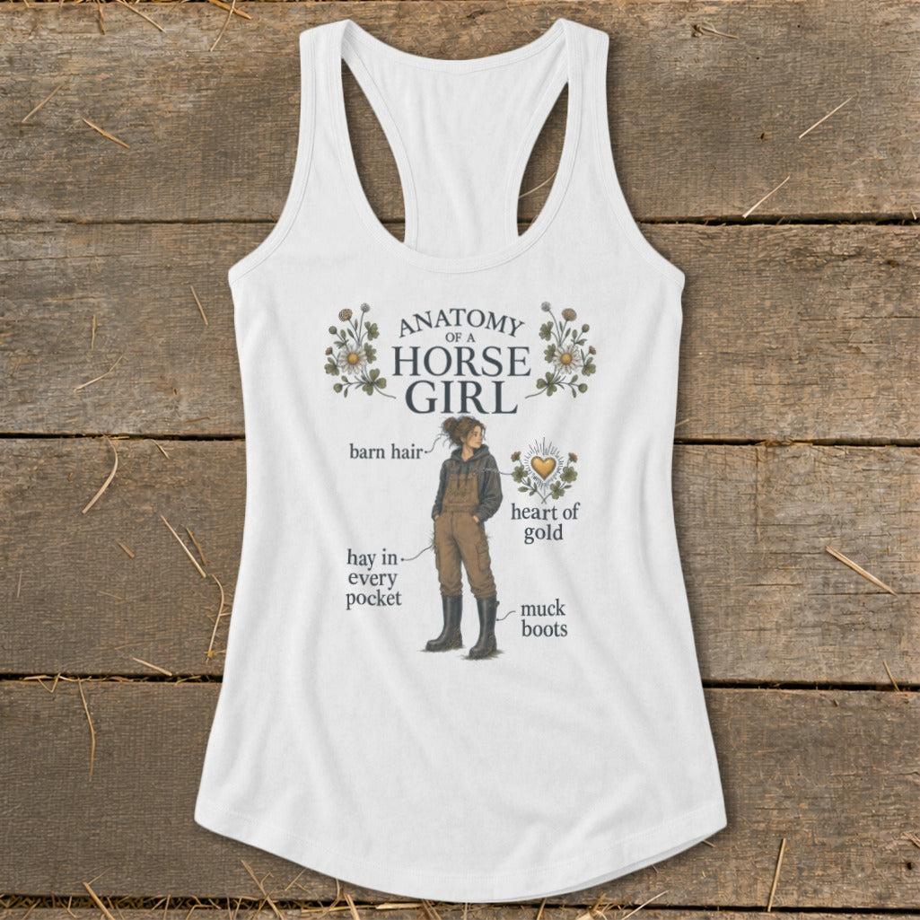 Anatomy of a Horse Girl Racerback Tank