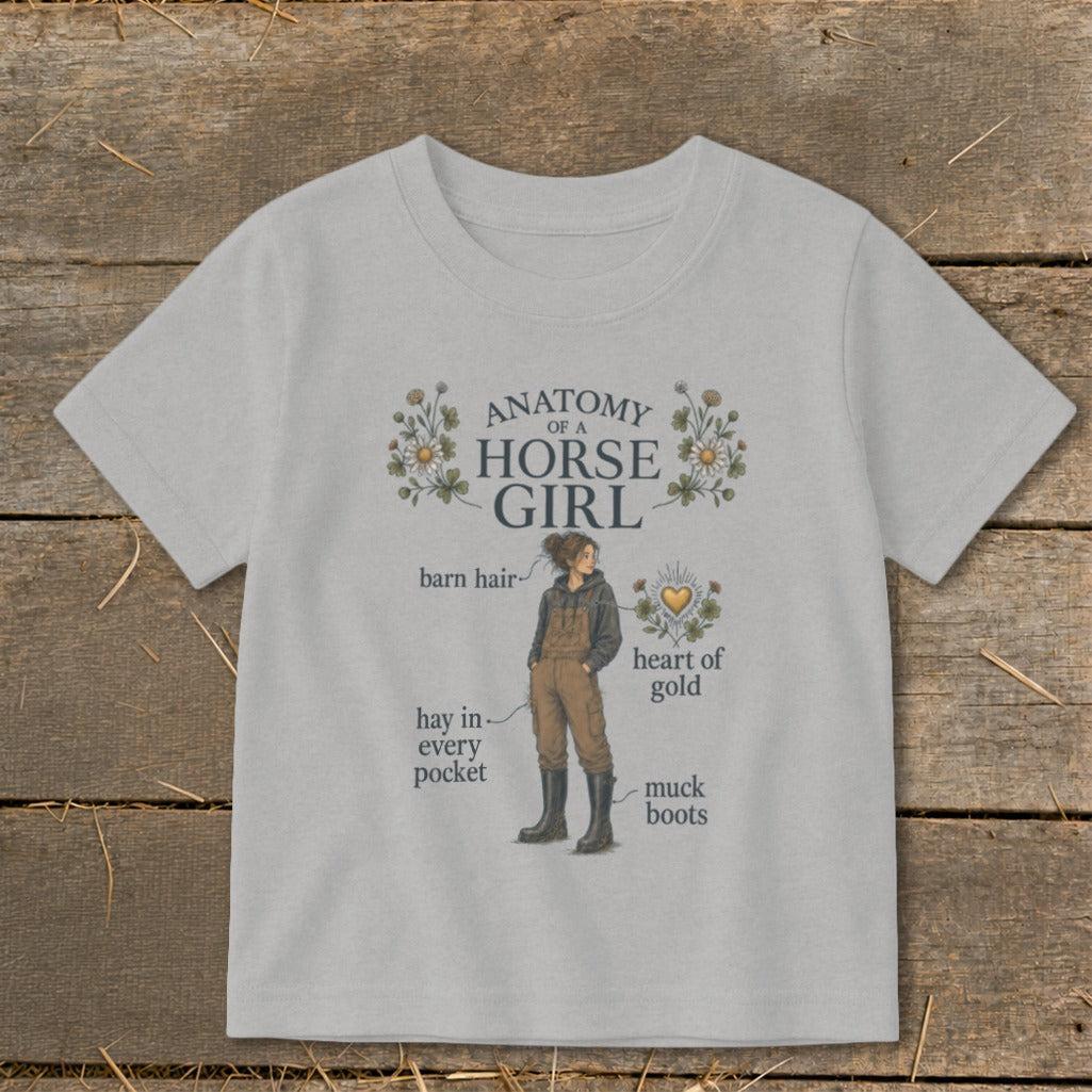 Anatomy of a Horse Girl Toddler Tee