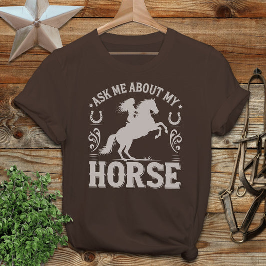 Ask Me About My Horse Softstyle Tee