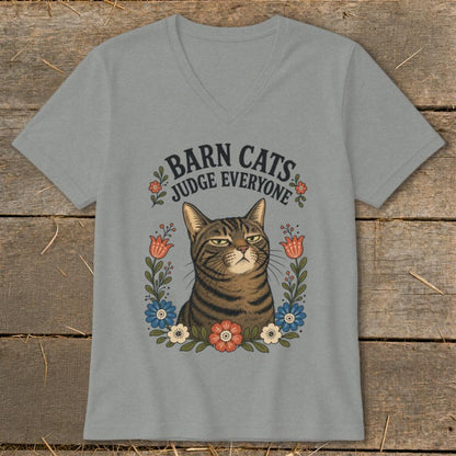 Barn Cats Judge Everyone V-neck