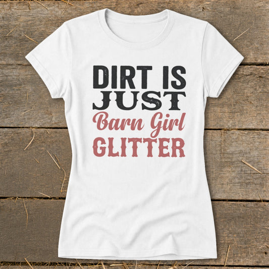 Barn Girl Glitter Ladies Tee