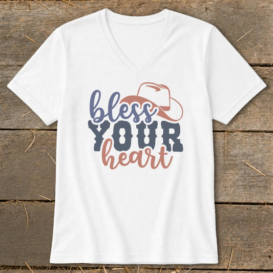 Bless Your Heart V-neck - White