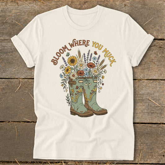 Bloom Where you Muck Softstyle Tee - Natural