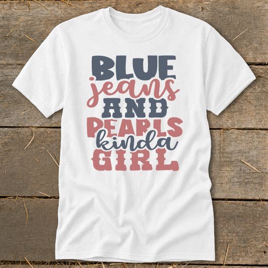 Blue Jeans and Pearls Classic Tee