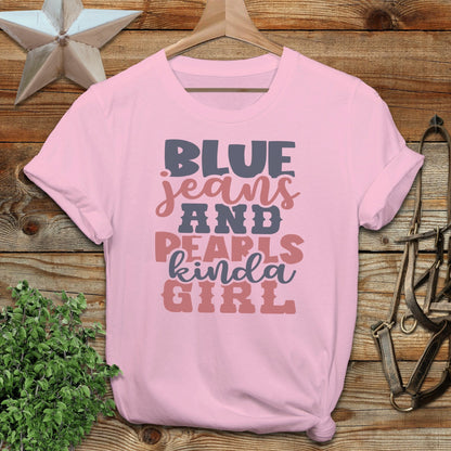 Blue Jeans and Pearls Softstyle Tee