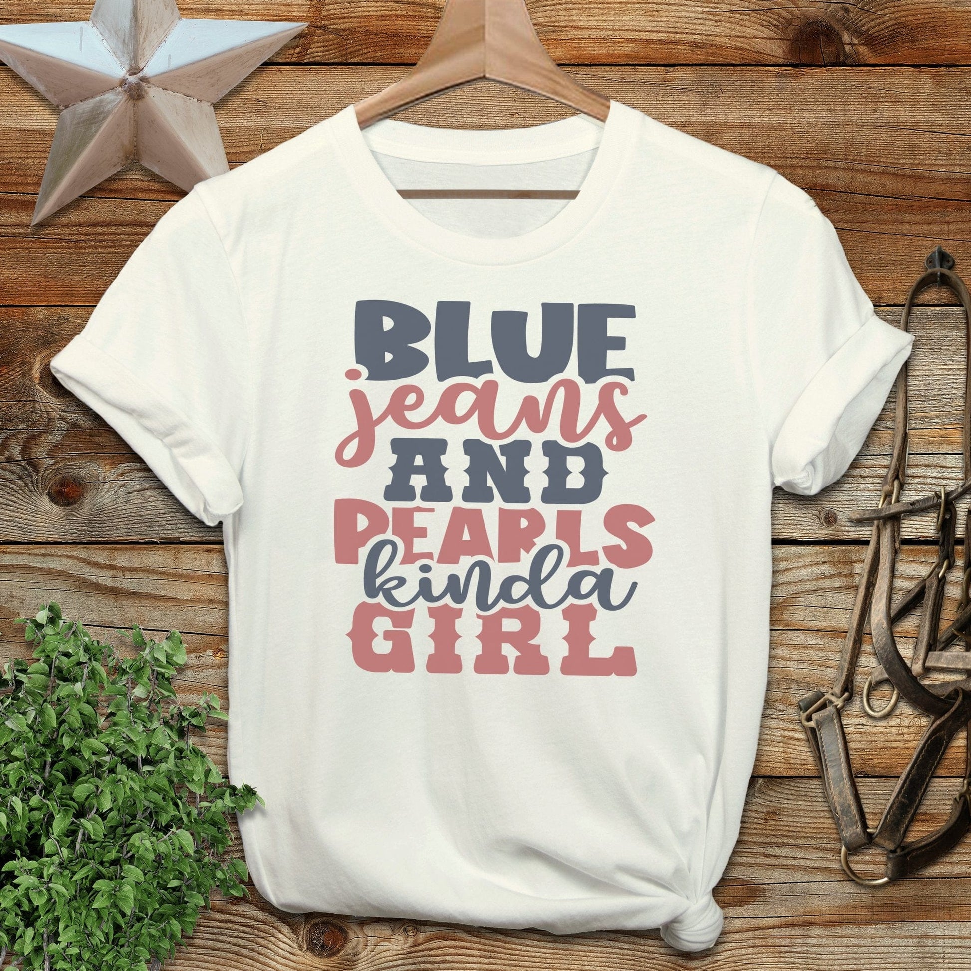 Blue Jeans and Pearls Softstyle Tee