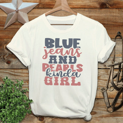 Blue Jeans and Pearls Softstyle Tee