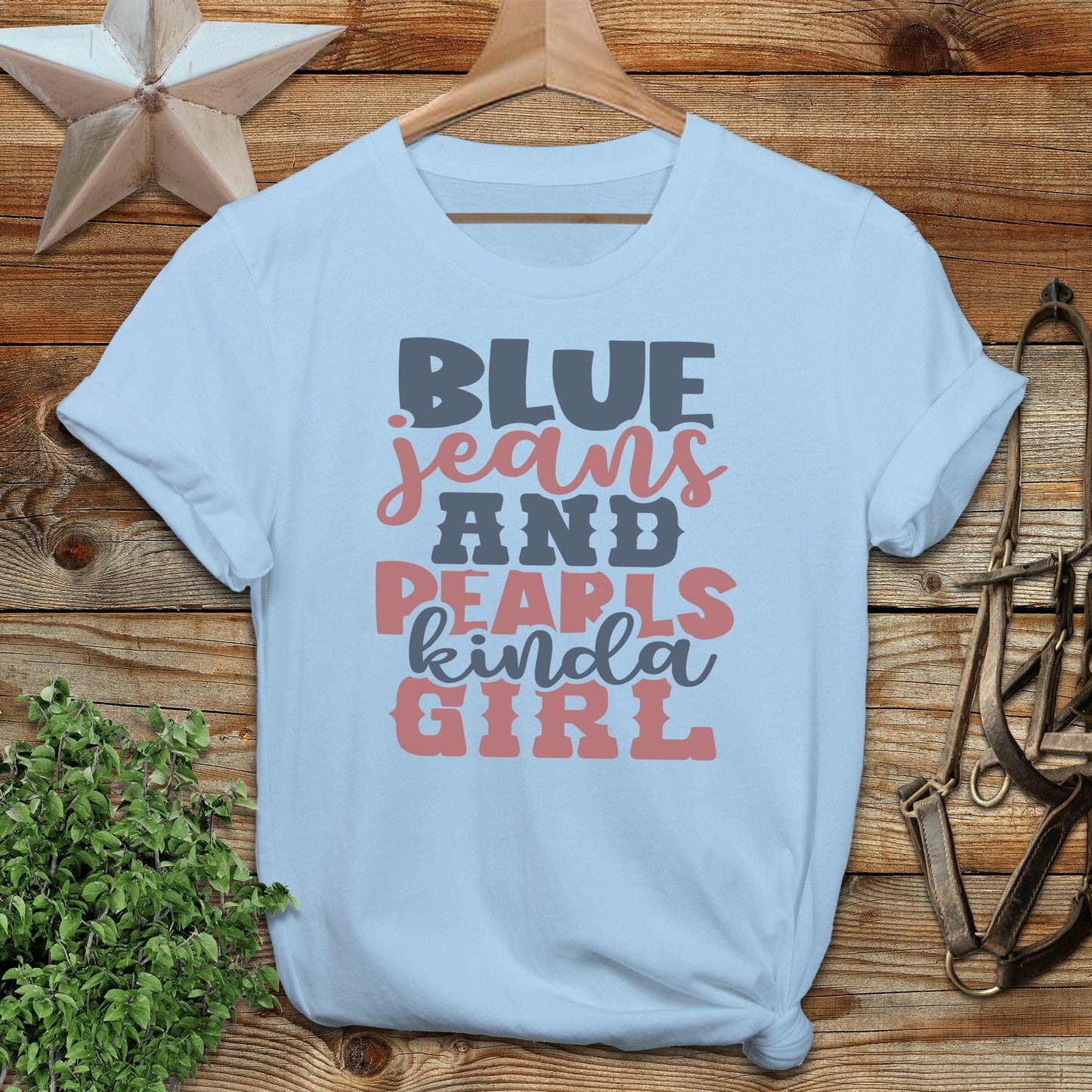 Blue Jeans and Pearls Softstyle Tee