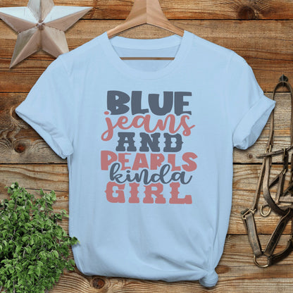 Blue Jeans and Pearls Softstyle Tee