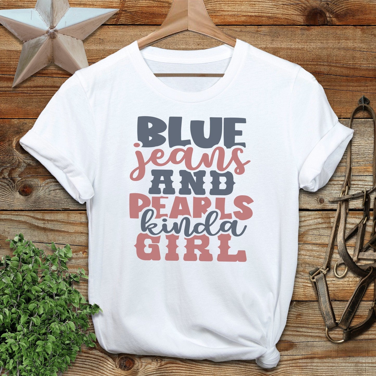 Blue Jeans and Pearls Softstyle Tee