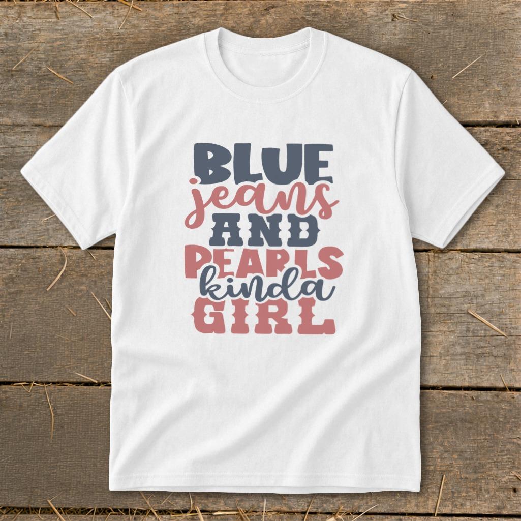 Blue Jeans and Pearls Youth Tee
