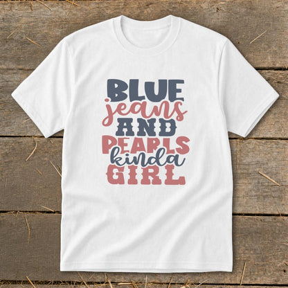 Blue Jeans and Pearls Youth Tee