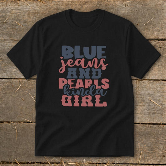 Blue Jeans and Pearls Youth Tee