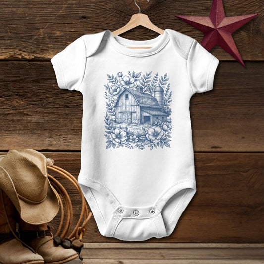Botanical Barn Illustration Bodysuit (Baby)