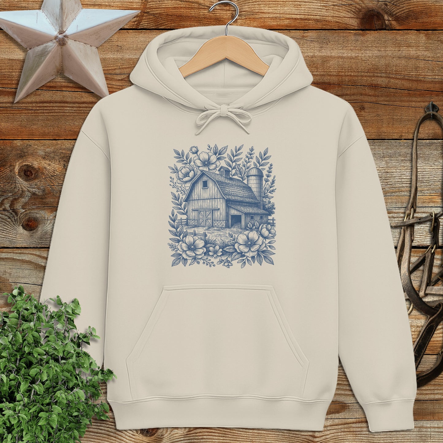 Botanical Barn Illustration Hoodie