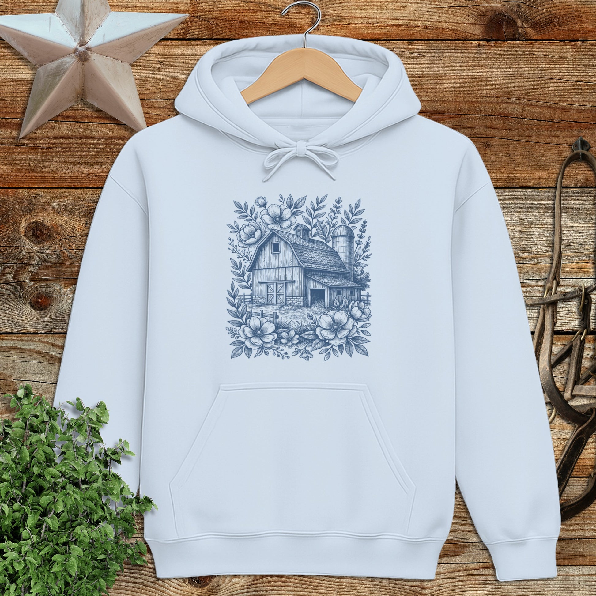 Botanical Barn Illustration Hoodie