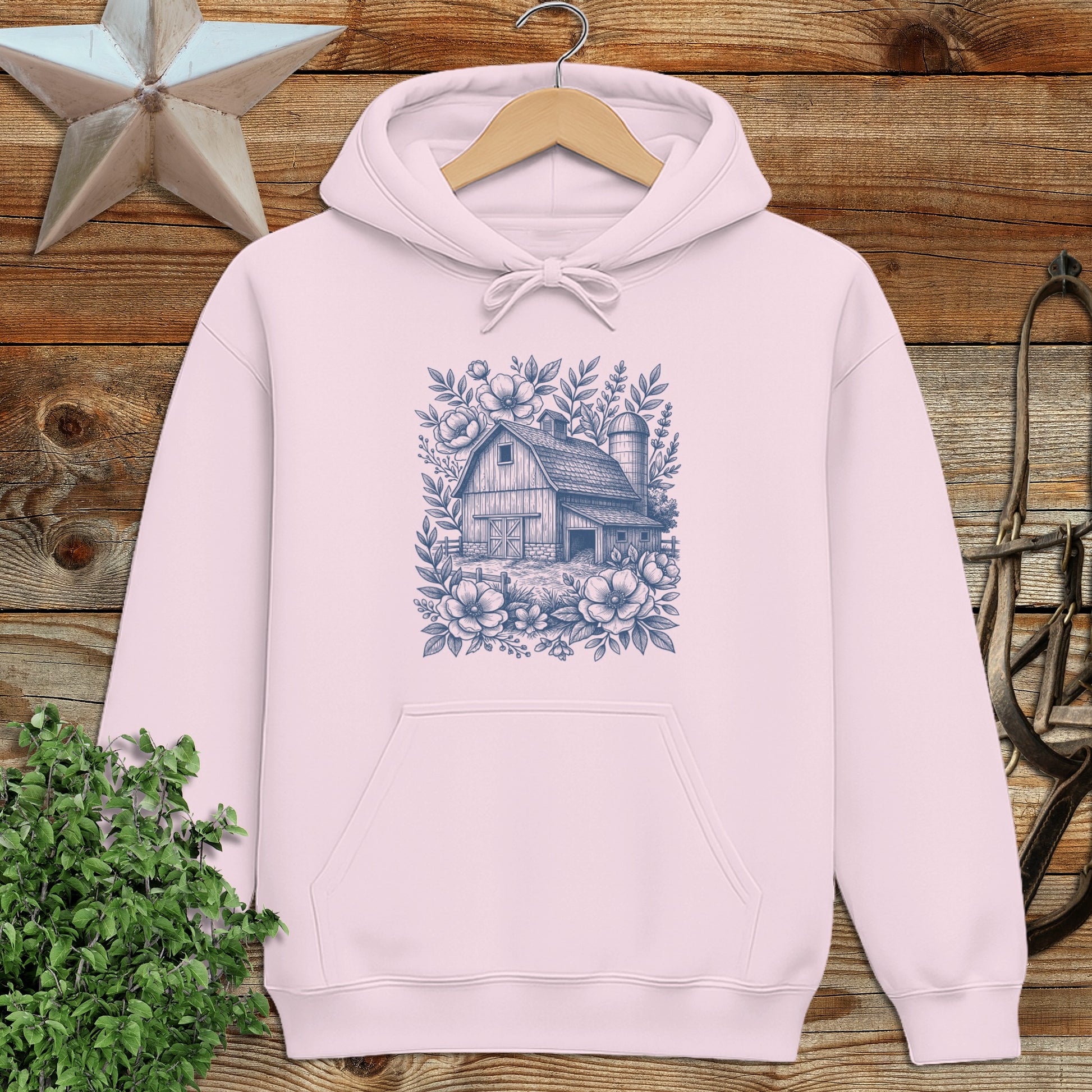Botanical Barn Illustration Hoodie