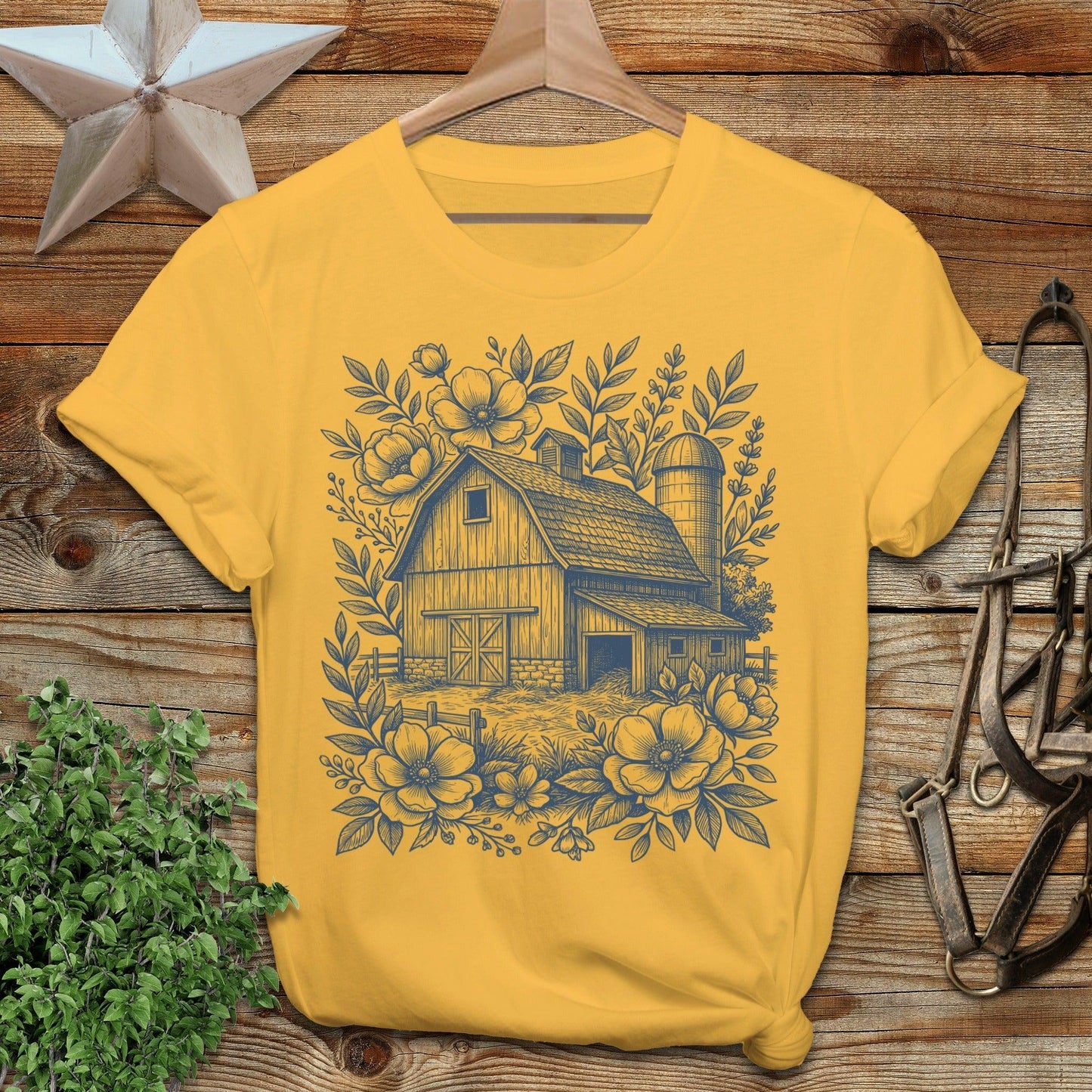 Botanical Barn Illustration T-Shirt