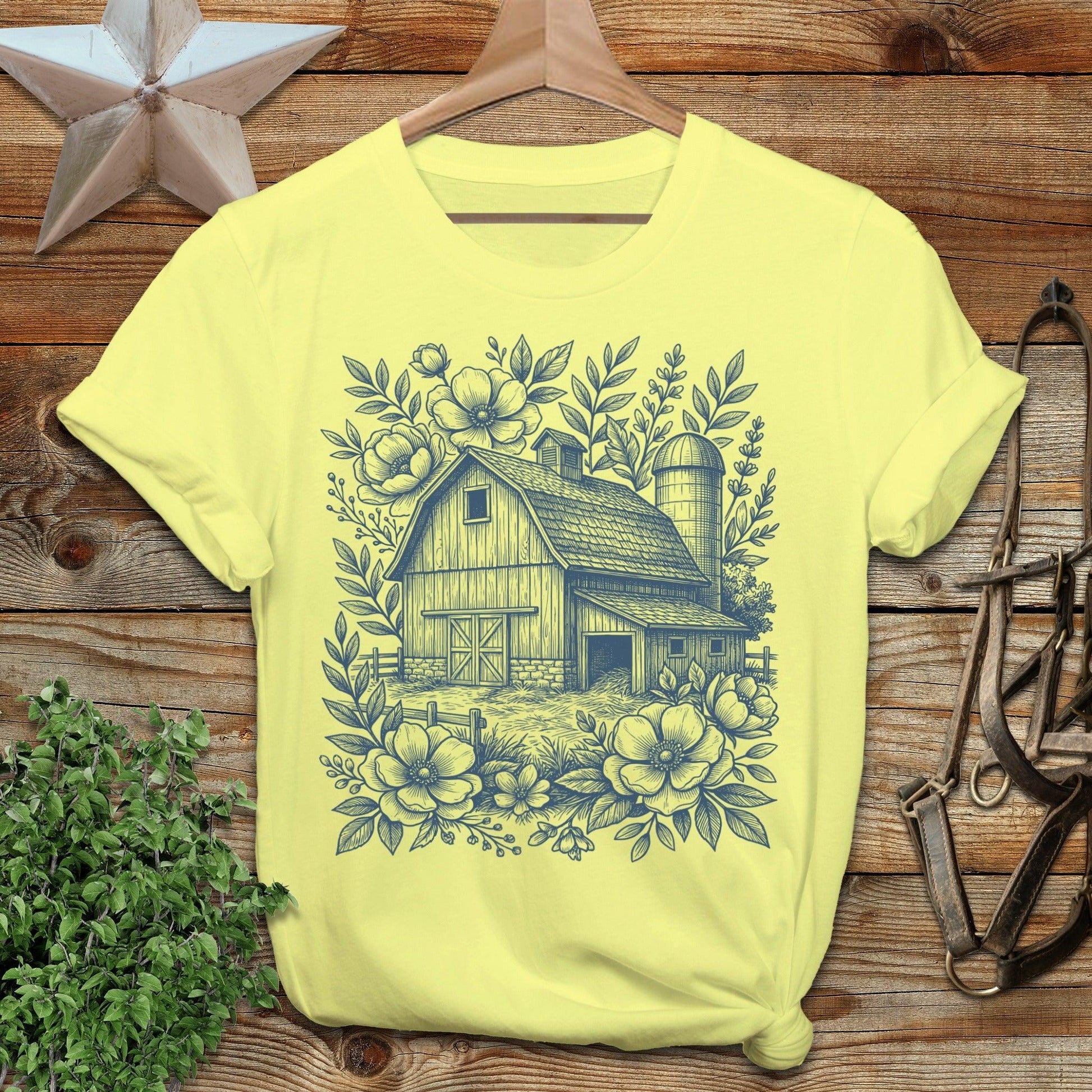 Botanical Barn Illustration T-Shirt