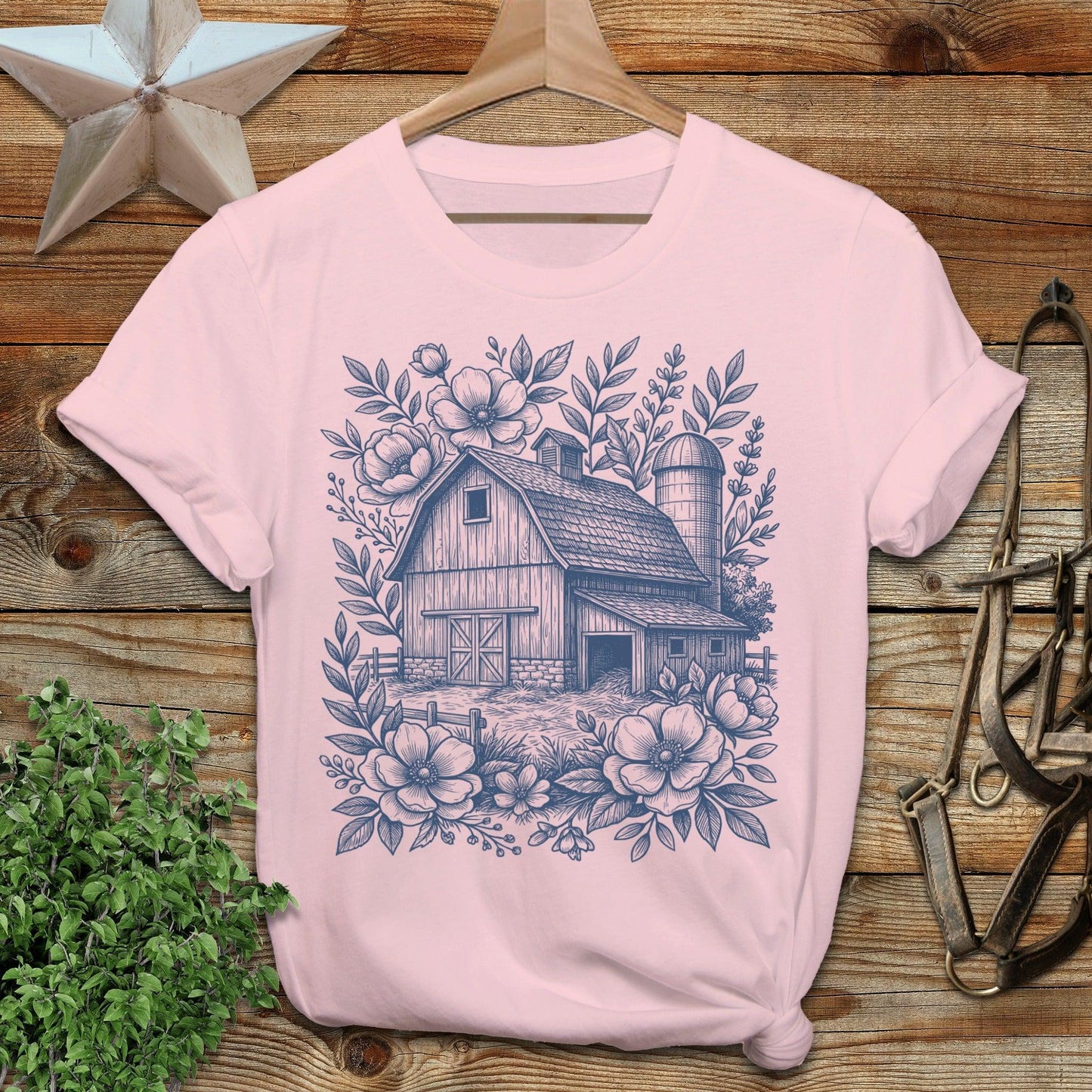 Botanical Barn Illustration T-Shirt