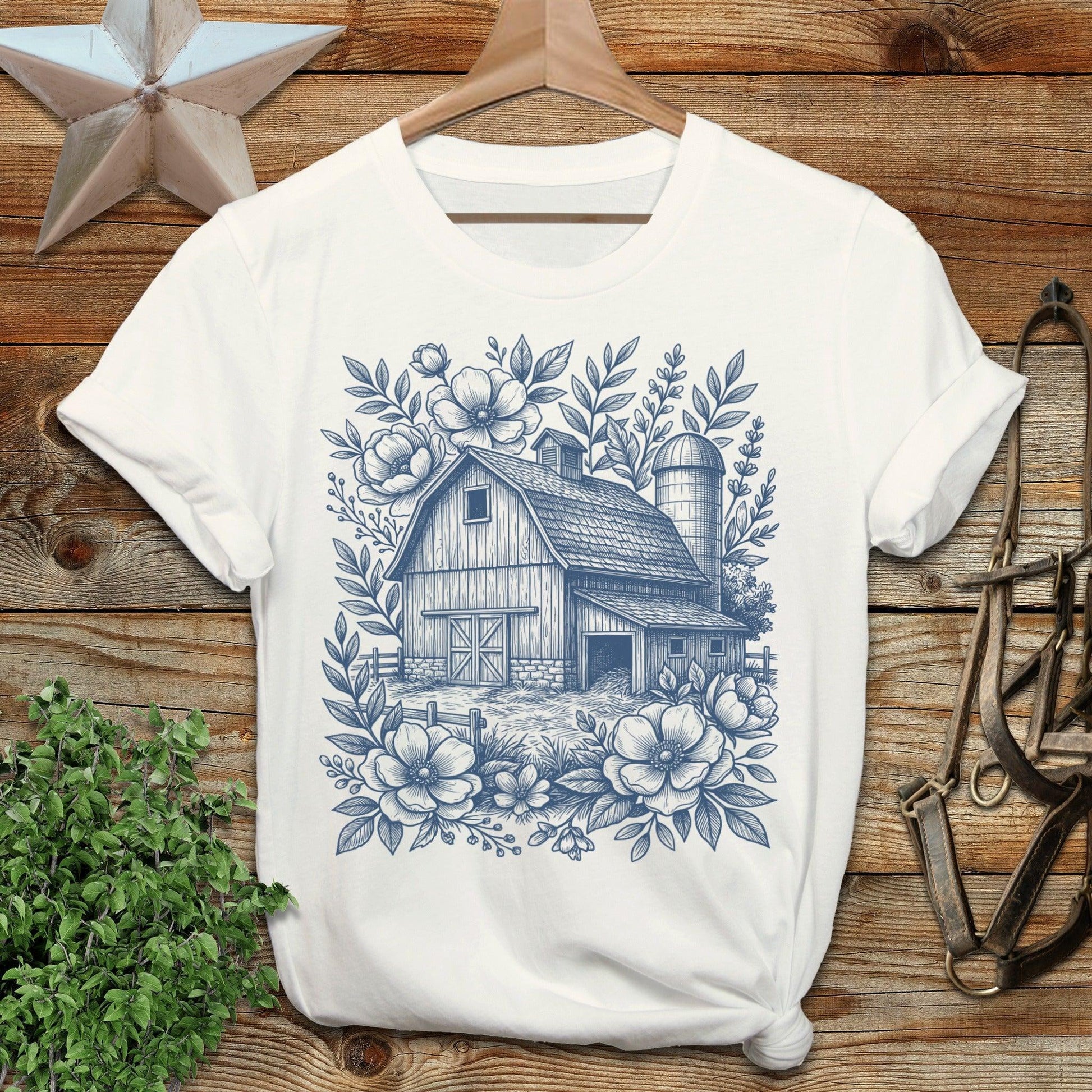 Botanical Barn Illustration T-Shirt