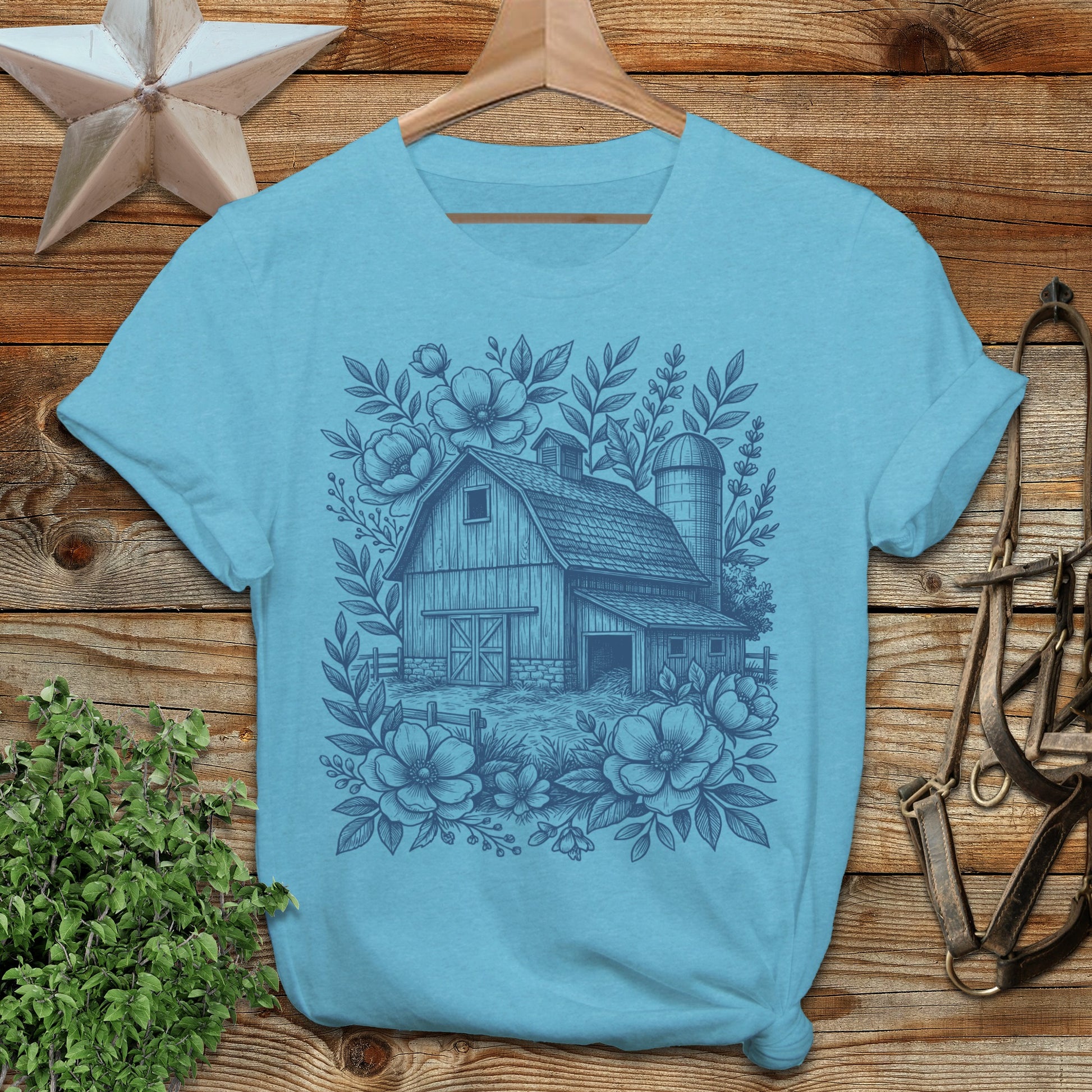 Botanical Barn Illustration T-Shirt
