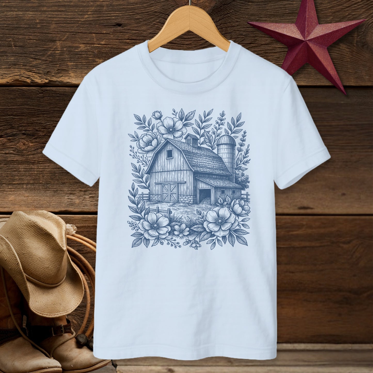 Botanical Barn Illustration T-Shirt (Youth)