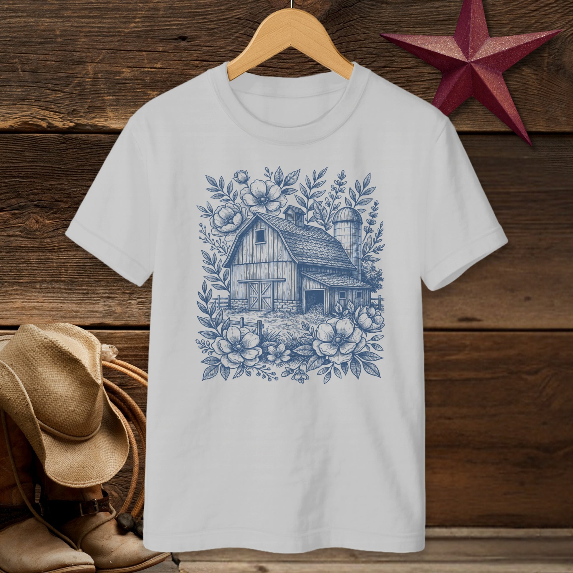 Botanical Barn Illustration T-Shirt (Youth)