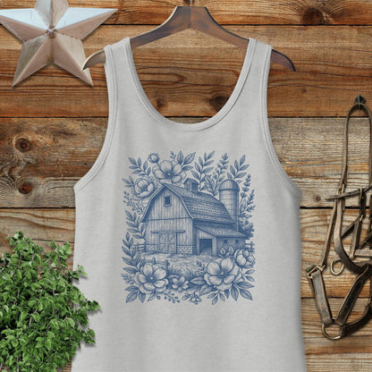 Botanical Barn Illustration Tank Top