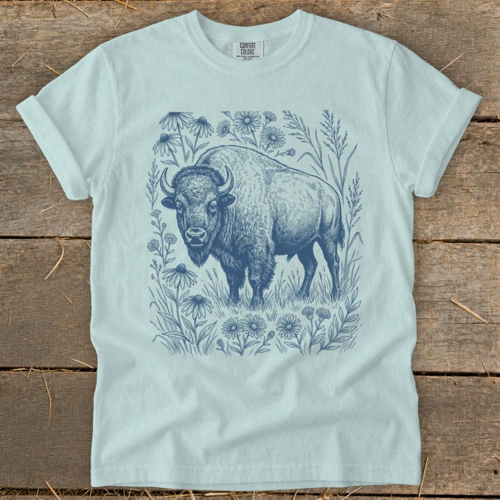 Botanical Bison Illustration Signature Tee