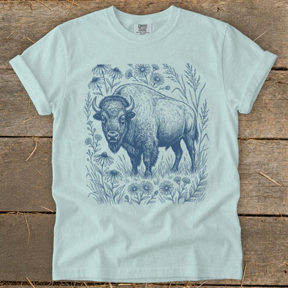 Botanical Bison Illustration Signature Tee