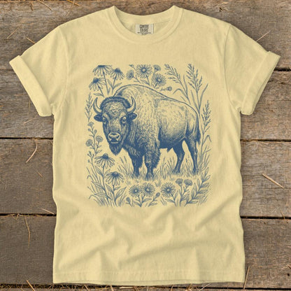 Botanical Bison Illustration Signature Tee