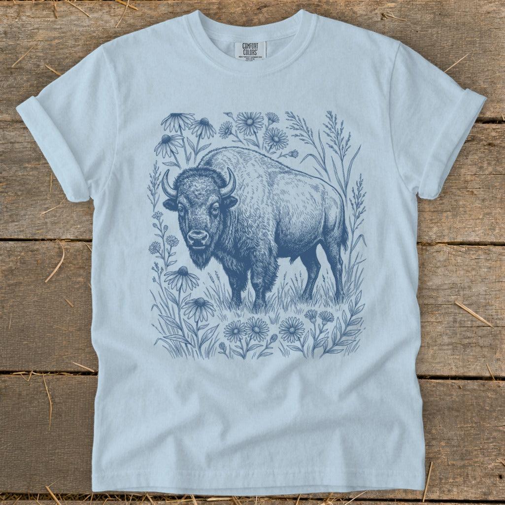 Botanical Bison Illustration Signature Tee