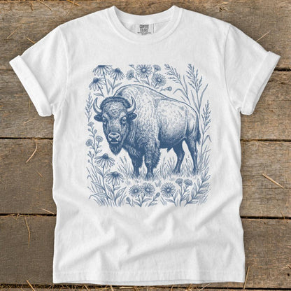 Botanical Bison Illustration Signature Tee