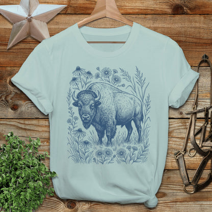 Botanical Bison Illustration Softstyle Tee