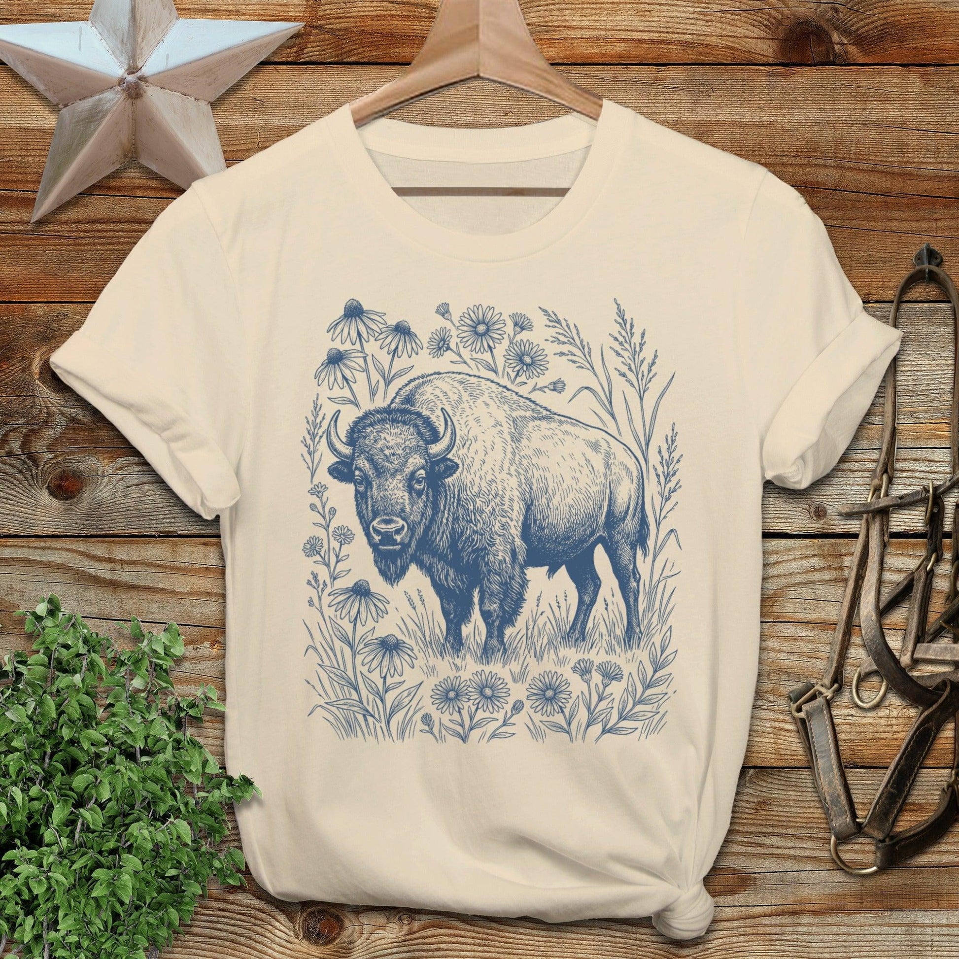 Botanical Bison Illustration Softstyle Tee