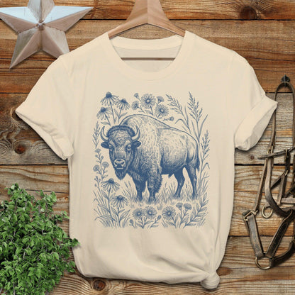 Botanical Bison Illustration Softstyle Tee
