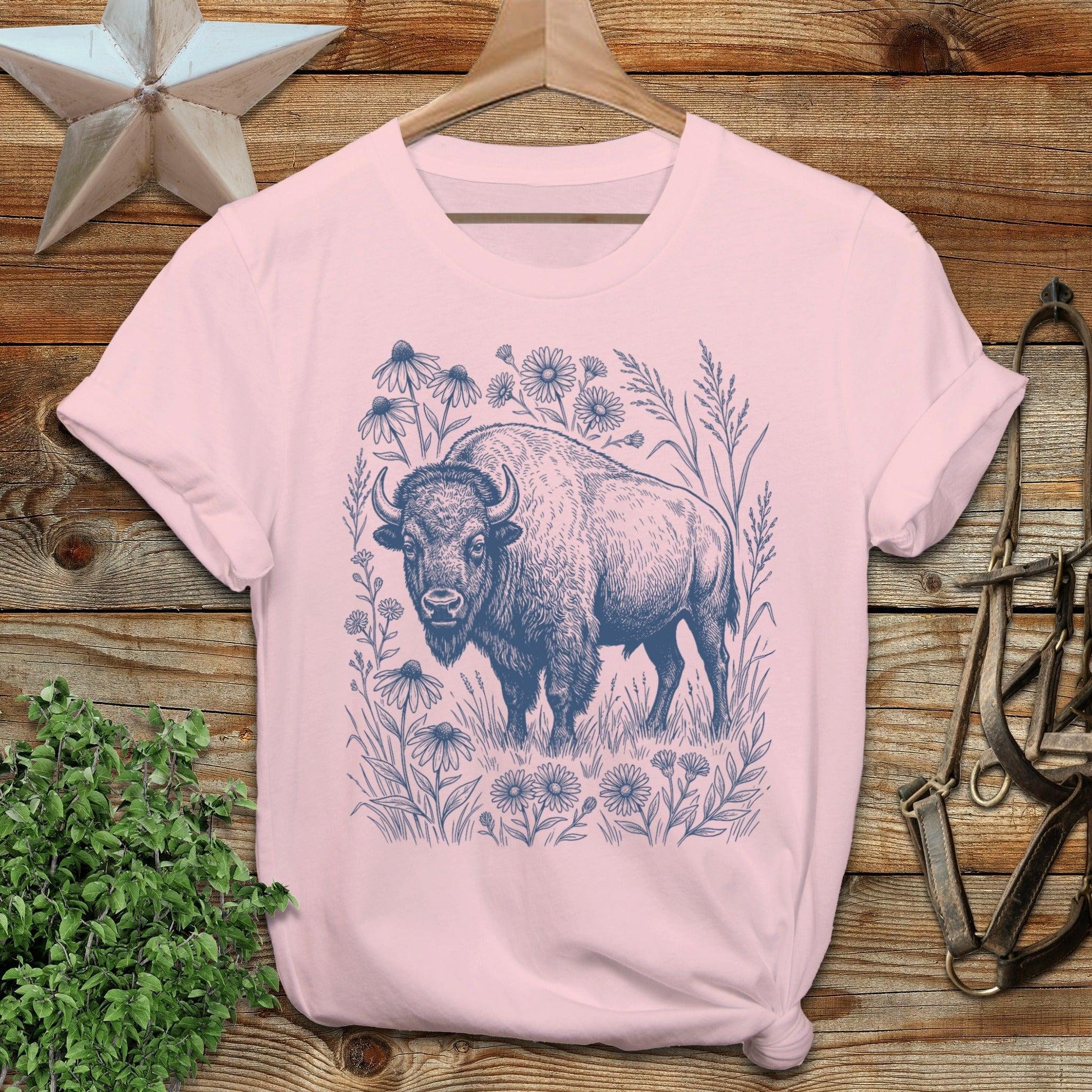 Botanical Bison Illustration Softstyle Tee