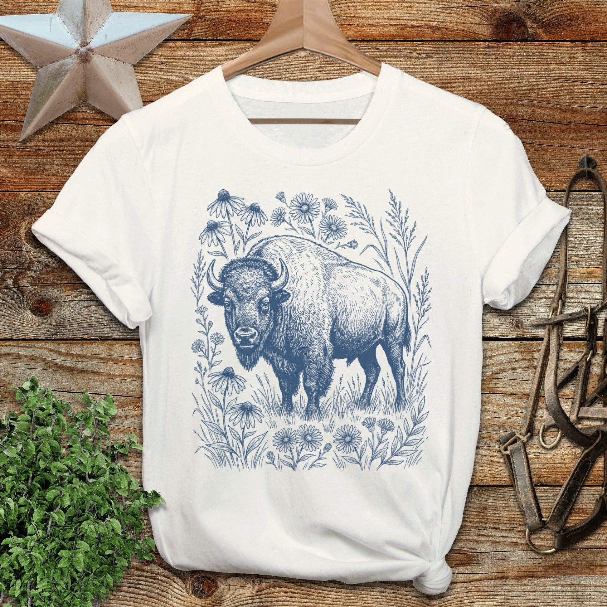 Botanical Bison Illustration Softstyle Tee