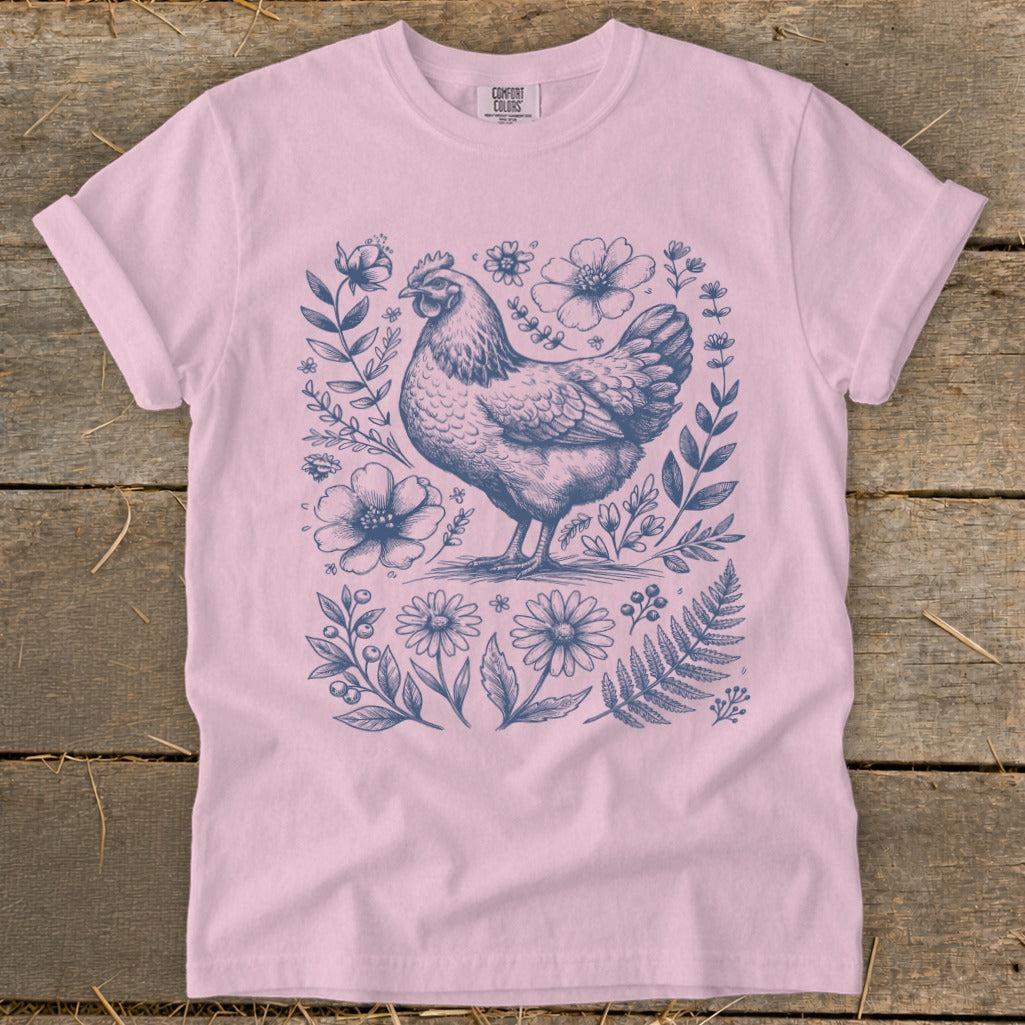 Botanical Chicken Illustration Signature Tee