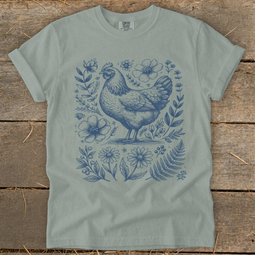 Botanical Chicken Illustration Signature Tee