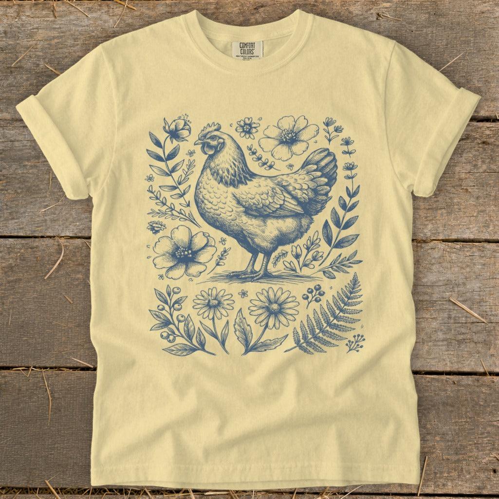 Botanical Chicken Illustration Signature Tee