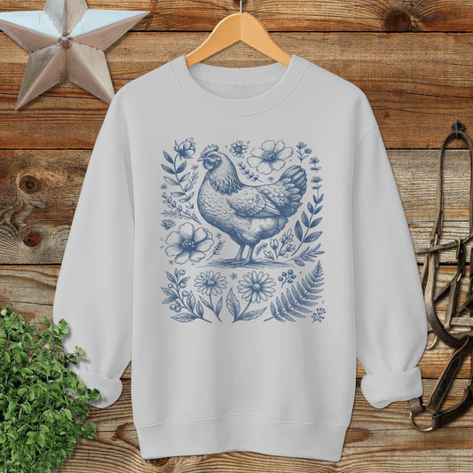 Botanical Chicken Illustration Sweatshirt