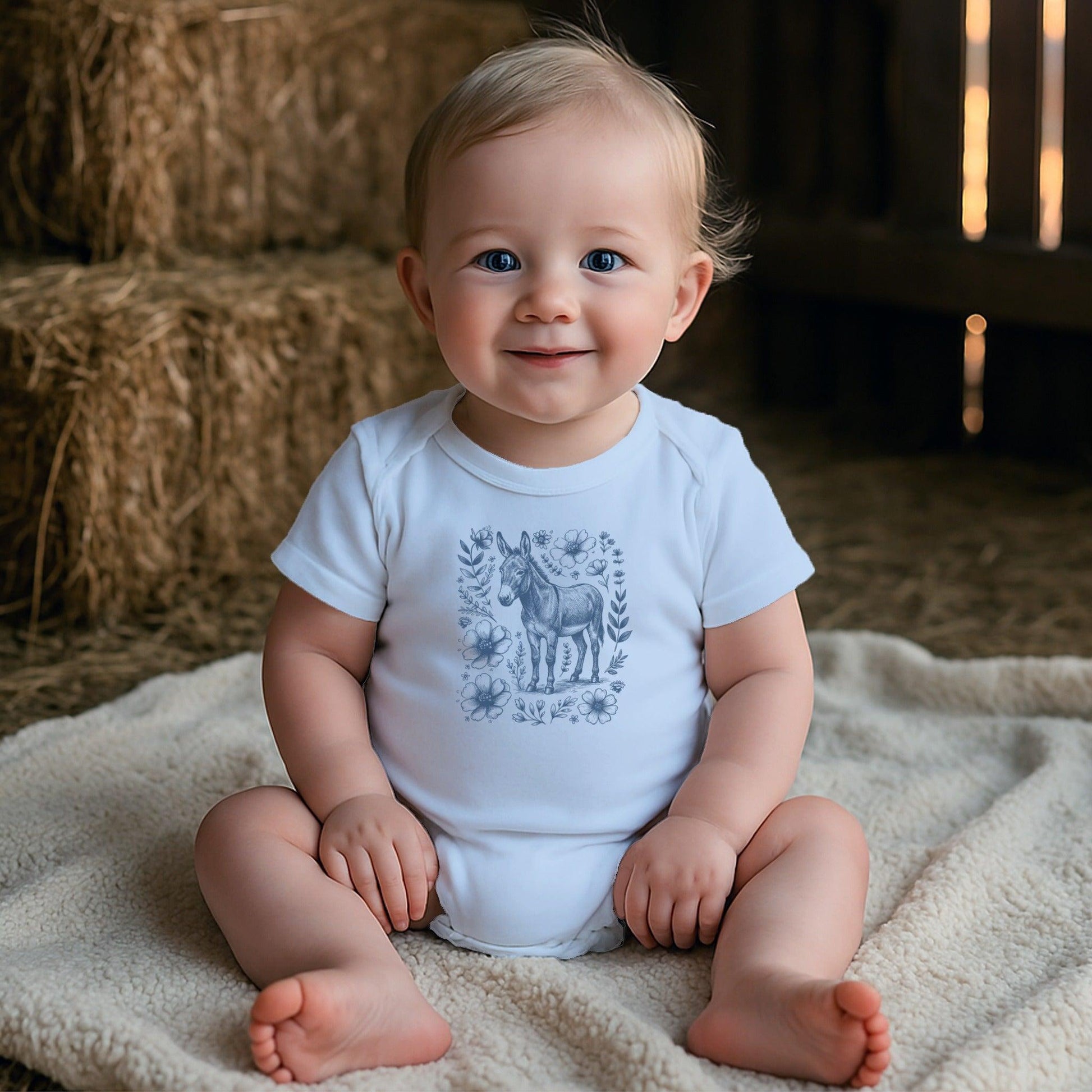 Botanical Donkey Illustration Bodysuit (Baby)