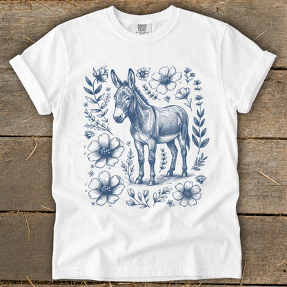 Botanical Donkey Illustration Signature Tee
