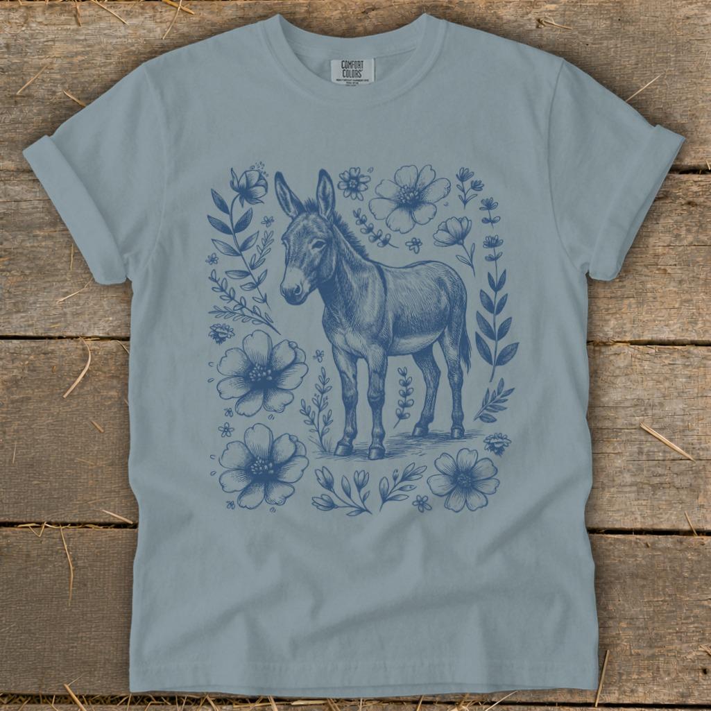 Botanical Donkey Illustration Signature Tee