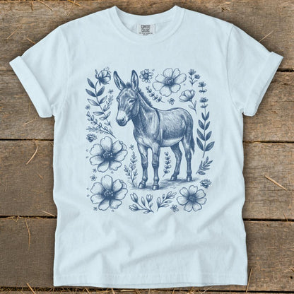 Botanical Donkey Illustration Signature Tee