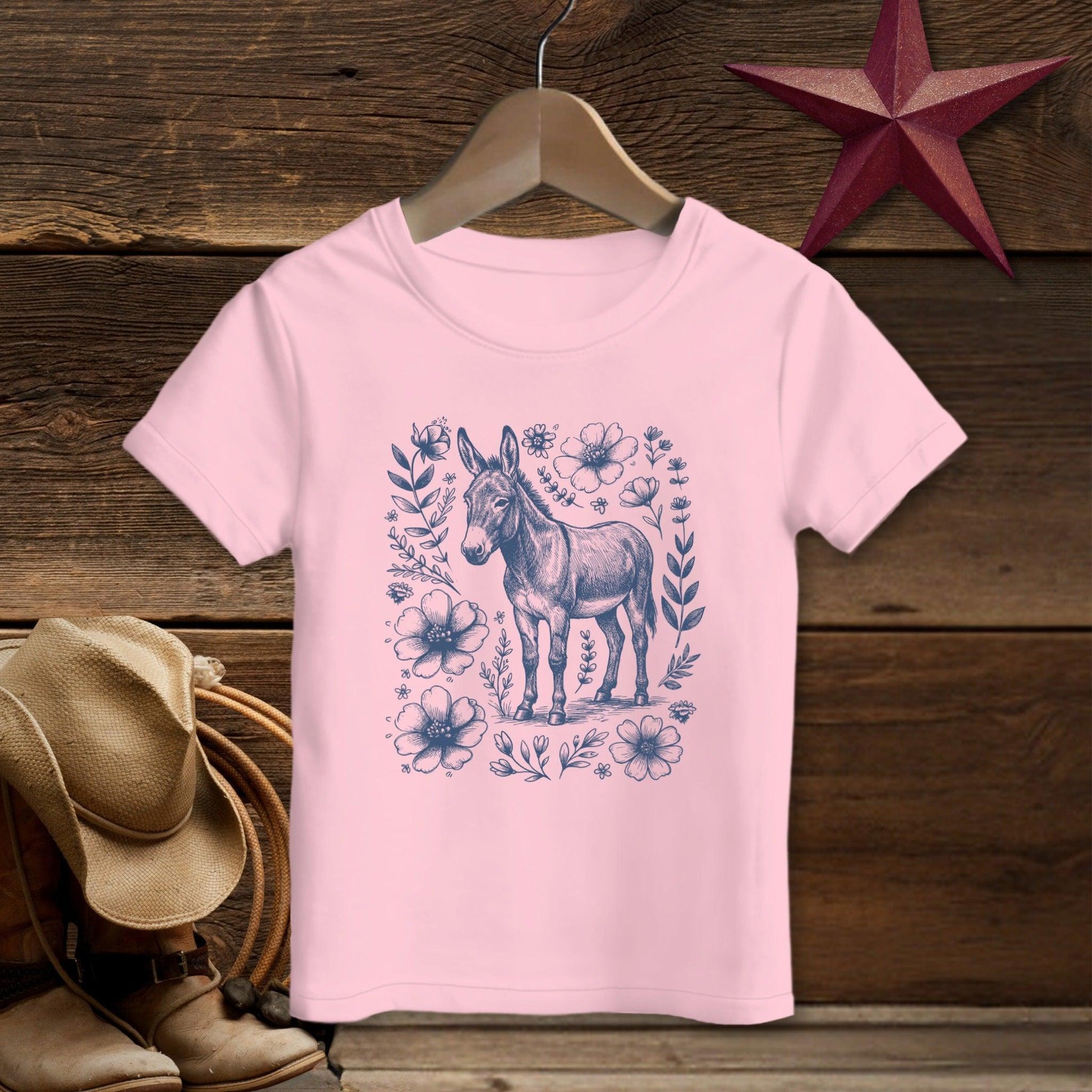 Botanical Donkey Illustration T-Shirt (Toddler)