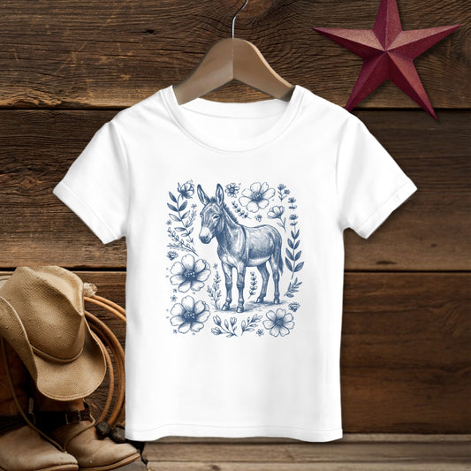 Botanical Donkey Illustration T-shirt (Toddler)